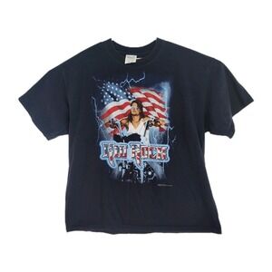 M&O Knits Kid Rock T-shirt Men's Size XL Navy Blue‎ Graphic Print Front & Back